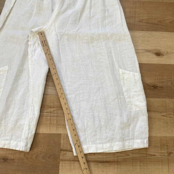 Bryn Walker Womens White 100% Linen Casbah Ultra Wide Leg Pull-On Pants Size 2XL - Picture 6 of 9